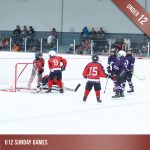 Product image for Sunday Games. Group of under 12 aged kids playing ice hockey