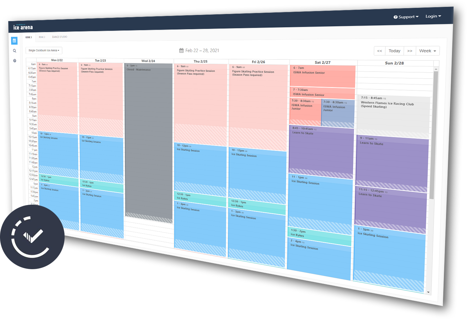 rec times calendar screenshot