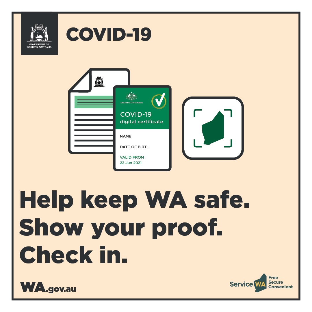 Help keep WA safe. Show your proof. Check in.