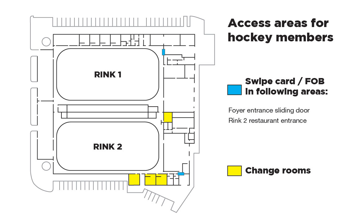 Rink access map for hockey (stick and puck) members